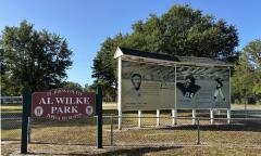 The entrance sign for Al Wilke Park