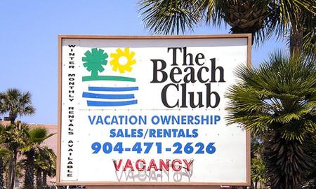 Beach Club sign in St. Augustine, FL.