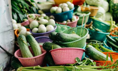A spread of vegetables at a farmers market