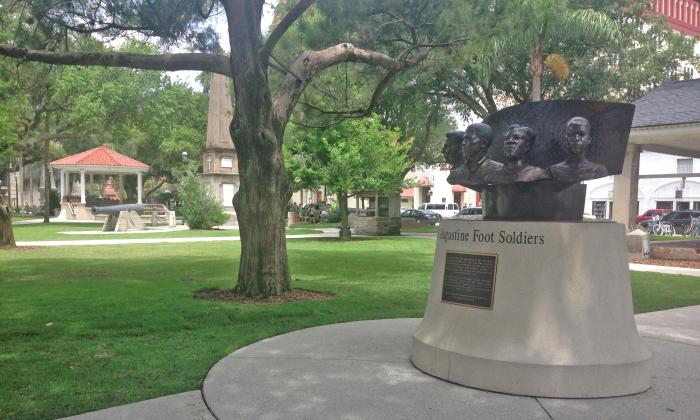 A sculpture honoring the foot soldiers in St. Augustine during the fight for civil rights
